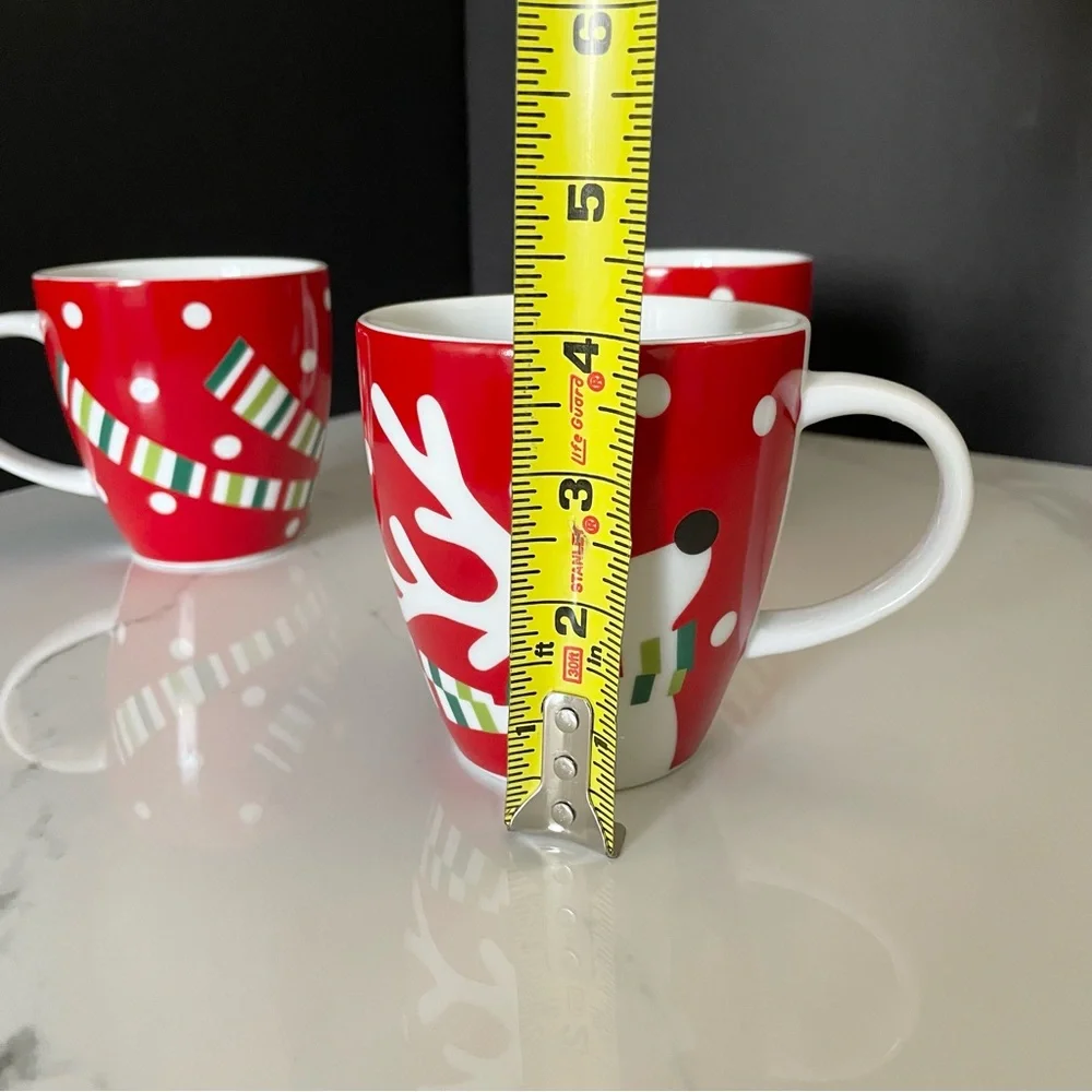 SET of 3 Reindeer Mugs by Crate&Barrel